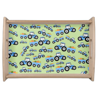 Blue Tractor Truck Farm Produce  Serving Tray