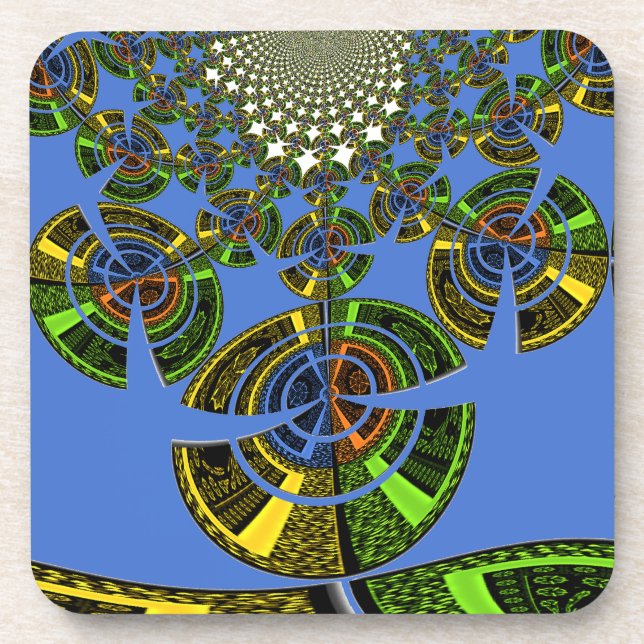 Blue tradition beverage coaster (Front)