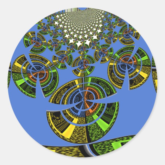 Blue tradition classic round sticker (Front)