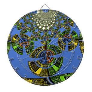 Blue tradition dartboard with darts