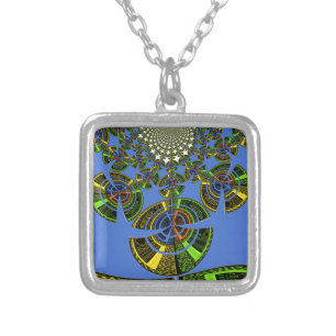 Blue tradition silver plated necklace