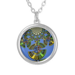Blue tradition silver plated necklace