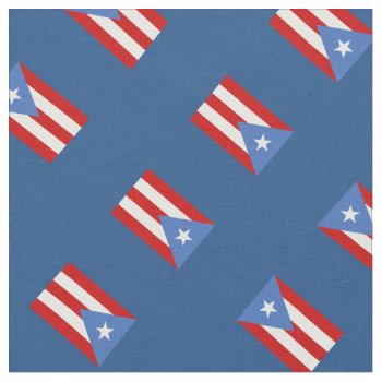 Blue: Traditional: Flag Of Puerto Rico Fabric by nuestraherenciaco at Zazzle