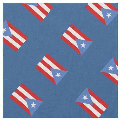 Blue Traditional Flag of Puerto Rico Fabric