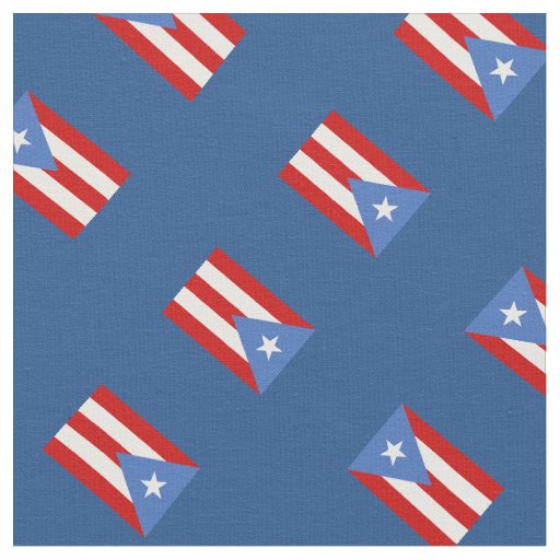 Blue Traditional Flag of Puerto Rico Fabric Zazzle