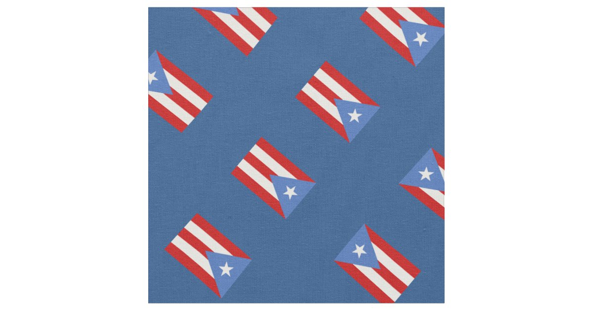 Blue: Traditional: Flag of Puerto Rico Fabric | Zazzle