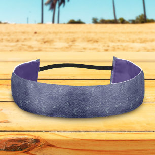 Blue Traditional Japanese Wave Seigaiha Pattern Athletic Headband