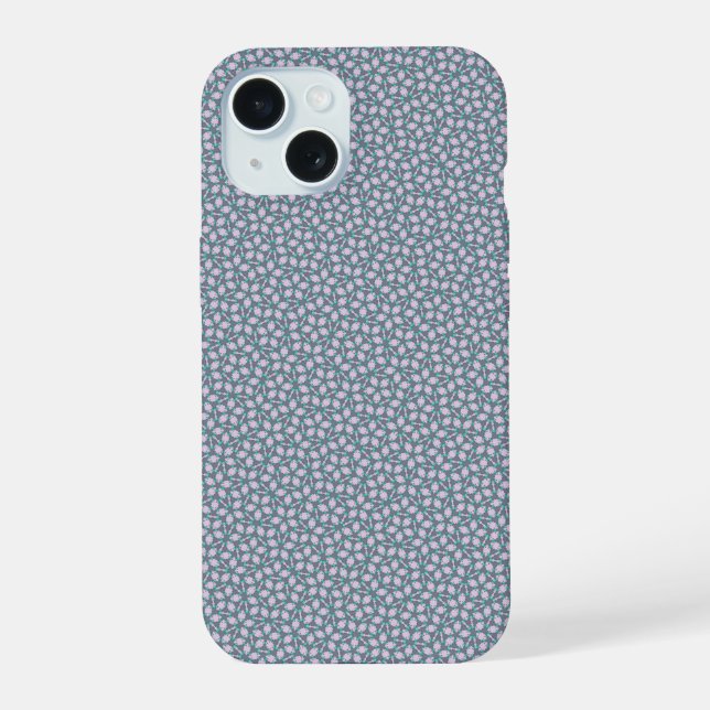 Blue Traditional Penrose design iPhone 15 Case (Back)