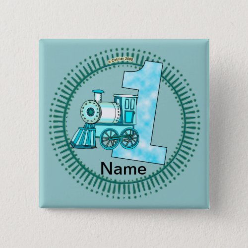 Blue Train 1st Birthday pin