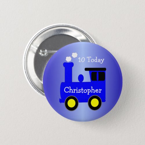 Blue Train Design Button