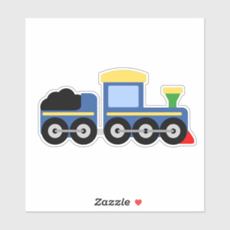 Blue Train Engine and Coal Car Sticker