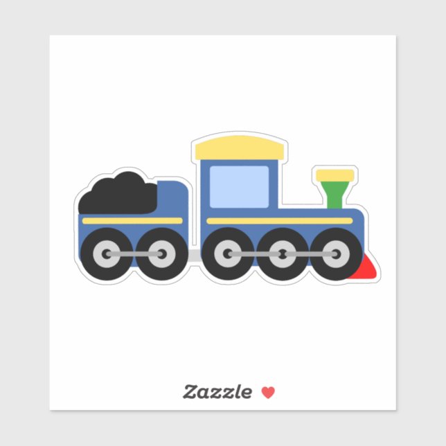 Blue Train Engine and Coal Car Sticker (Sheet)