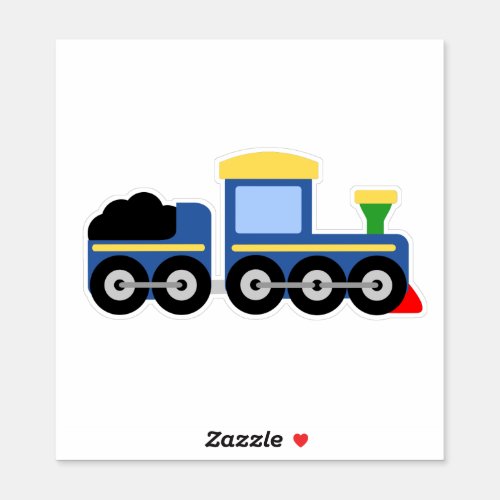 Blue Train Engine and Coal Car Sticker