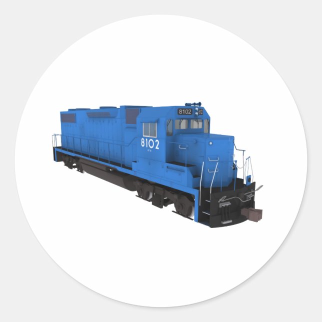 Blue Train Engine: Classic Round Sticker (Front)