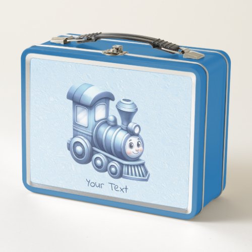 Blue Train Metal Lunch Box