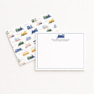 Blue Train Nursery Note Card