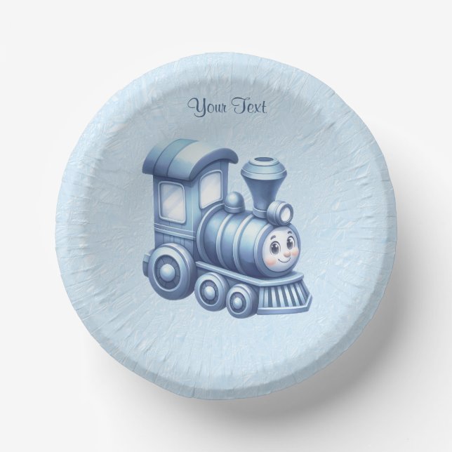 Blue Train Paper Bowl (Front)