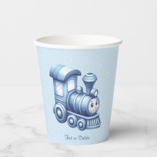 Blue Train Paper Cups