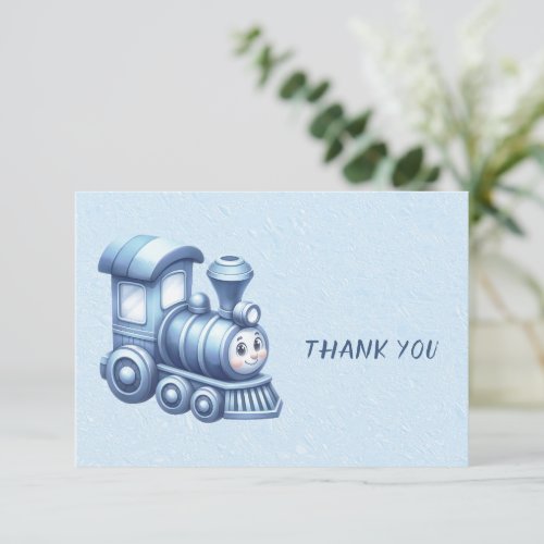 Blue Train Thank You Card
