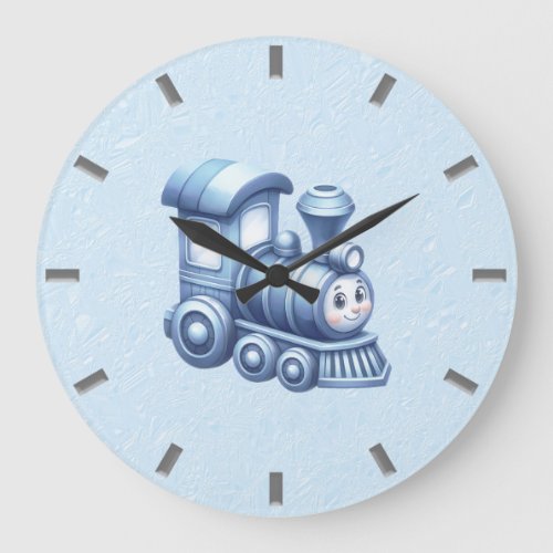 Blue Train Wall Clock