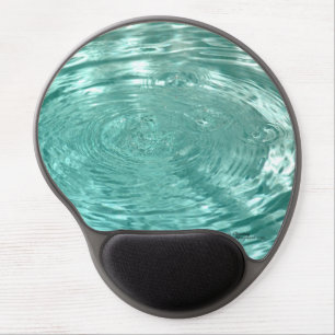 Blue tranquil water drops ripples Gel Mousepad