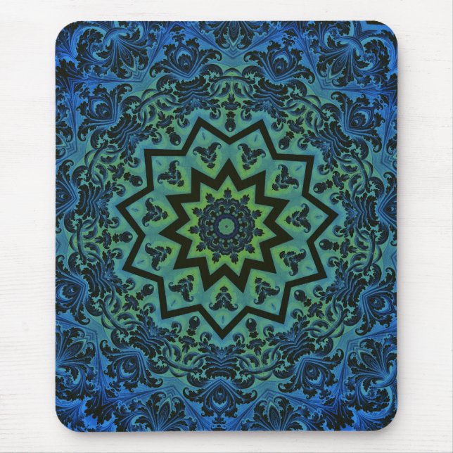 Blue Tranquility Mandala Mouse Pad (Front)