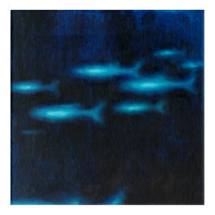 Blue Translucent Fish Silhouettes Acrylic Print