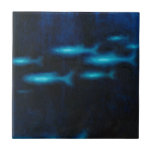 Blue Translucent Fish Silhouettes Ceramic Tile<br><div class="desc">This vibrant fine art print of a group of blue translutent fish swimming will be a great addition to any Zazzle product and will bring a great pop of color. Get it today!</div>