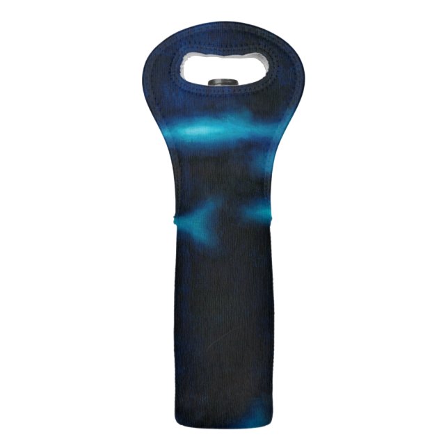 Blue Translucent Fish Silhouettes Wine Bag (Back)