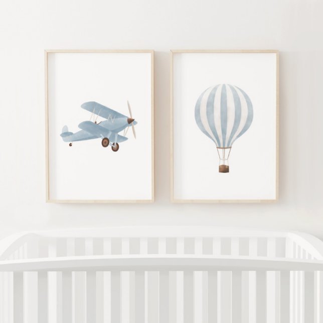 Blue Transportation Travel Nursery Decor Wall Art Sets (Creator Uploaded)
