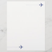 Blue Travel Airplane with dotted line on white (Front)