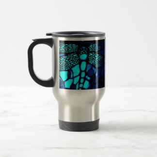 blue travel dragonfly mug