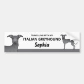 Blue - Traveling With My Italian Greyhound Dog Bumper Sticker (Front)