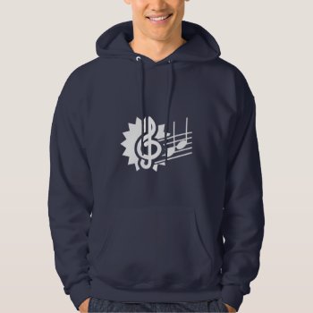 Blue Treble Clef; Music Notes Hoodie by MusicPlanet at Zazzle