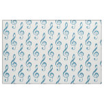 Blue Treble Clef Pattern Fabric