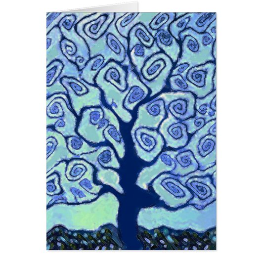 Blue Tree Abstract Art Cards (Front)