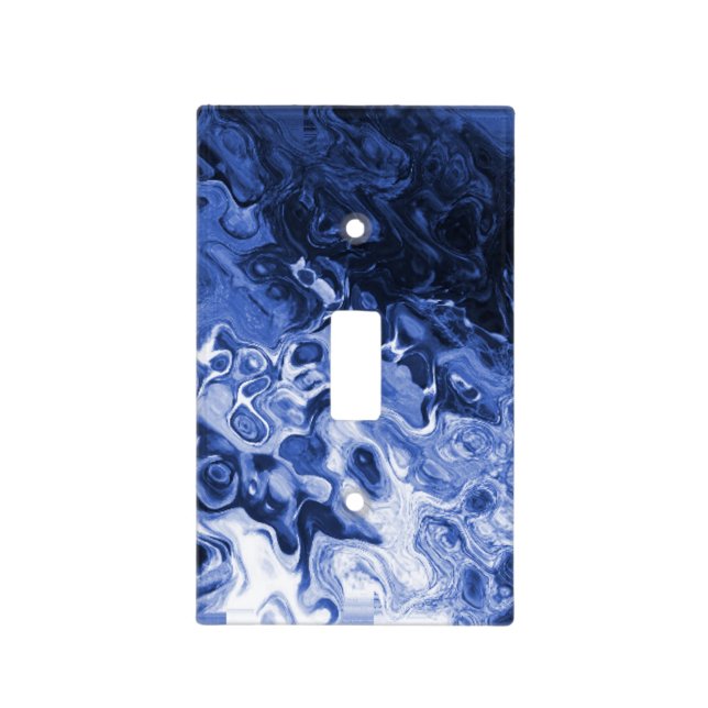 Blue Tree Abstract Art Light Switch Cover (Front)
