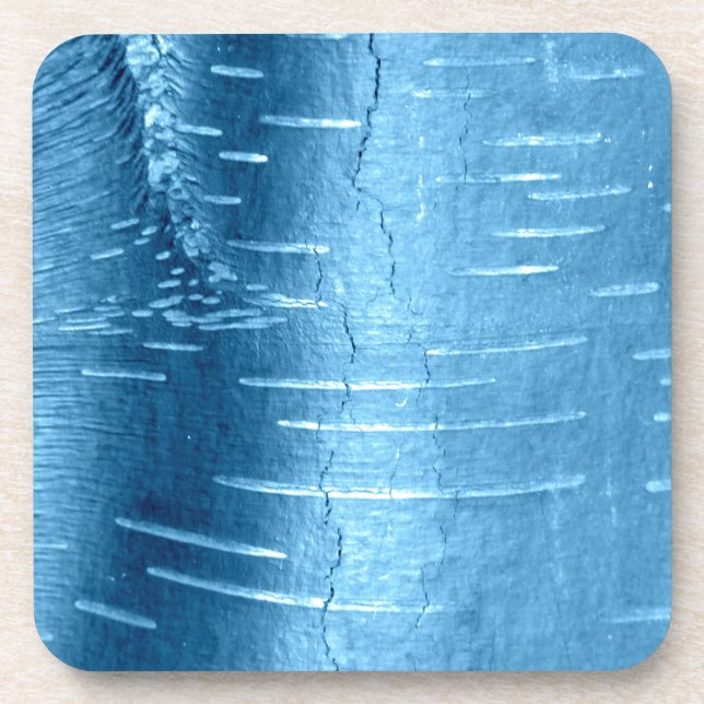 Blue Tree Bark Beverage Coaster (Front)