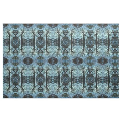 Blue Tree Branch Abstract Fabric