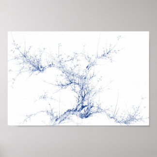 Blue tree branch poster