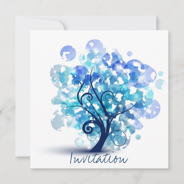 Blue Tree Invitation (Front)