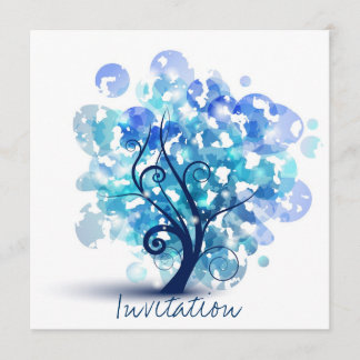 Blue Tree Invitation