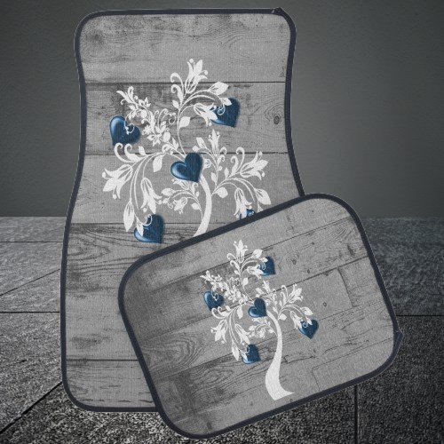 Blue Tree of Hearts Personalized Car Mats