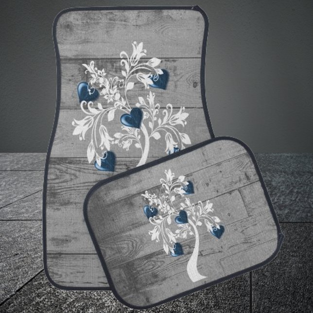 Blue Tree of Hearts Personalized Car Mats (Blue Tree of Hearts Personalized Car Mats)