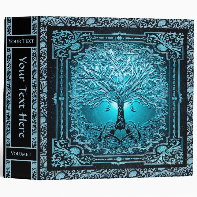 Blue Tree of Life Inner Light 3 Ring Binder (Front/Spine)