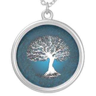 Blue Tree of Life Pendant Necklace Jewelry