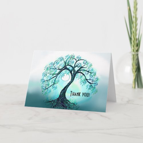 Blue Tree of Life Thank You card