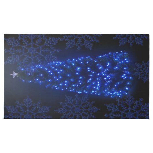 Blue Tree & Subliminal Snow Flakes Decorative Box (Front)