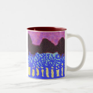 Blue Trees Two-Tone Coffee Mug