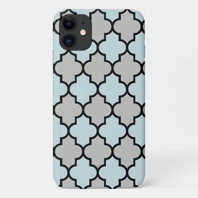 Blue Trellis, Quatrefoil, Moroccan Lattice Case-Mate iPhone Case (Back)